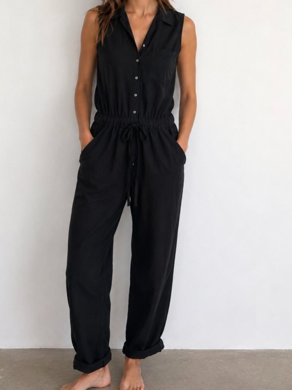 NWT Saks Fifth Avenue Black Summer Jumpsuit